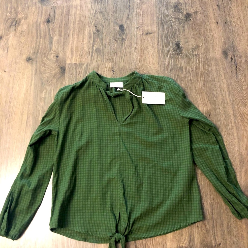 Green plaid tie top